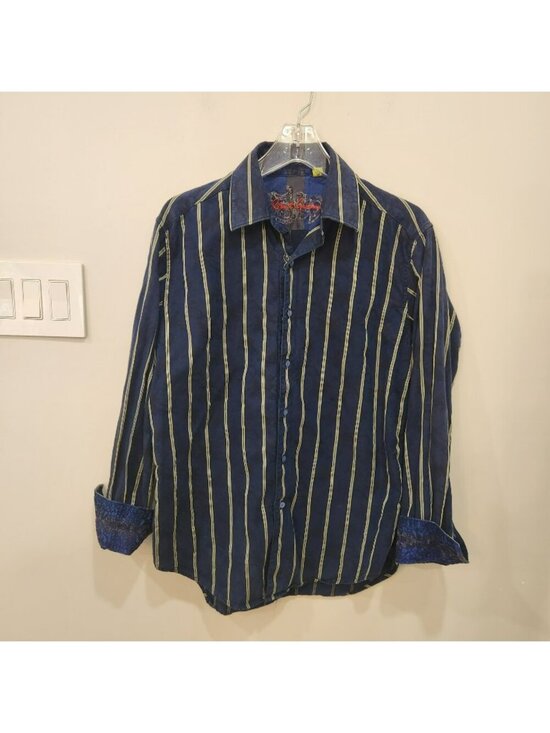 Robert Graham Other - Robert Graham Long Sleeve Shirt Mens Medium Blue Paisley Striped Flip Cuff